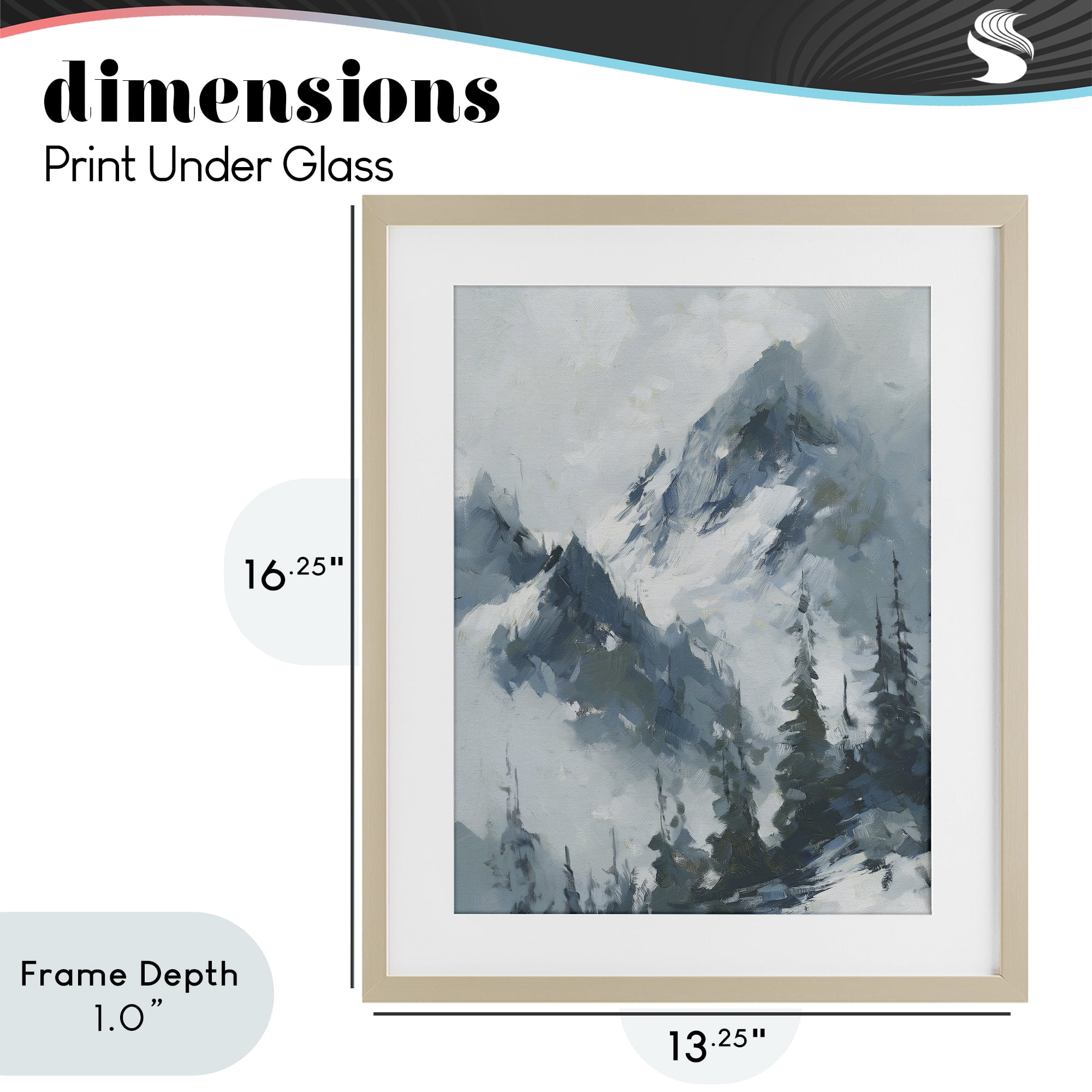Stupell Industries Frozen Majesty Mountains Birch Framed Print Under Glass, design by Svetlana Aleynikova
