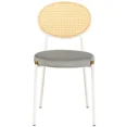 thumbnail image 4 of Euston Modern Upholstered Dining Chair with Round Wicker Back Style Set of 2, 4 of 12