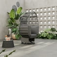thumbnail image 2 of Harper & Bright Designs Swivel Outdoor Egg Chair with Stand, Patio Rocking Rattan Egg Chair with Cushions for Balcony Poolside and Garden, Grey, 2 of 14