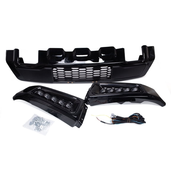 Raptor Style Steel Front Bumper Assembly w/ LED for 2015-2017 Ford F150, Black