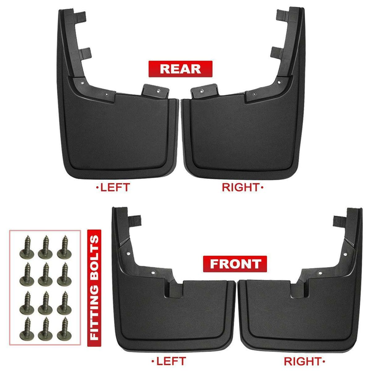 Geelife Splash Guards Molded Mud Flaps F-150 2015-2020 without Fender Flares