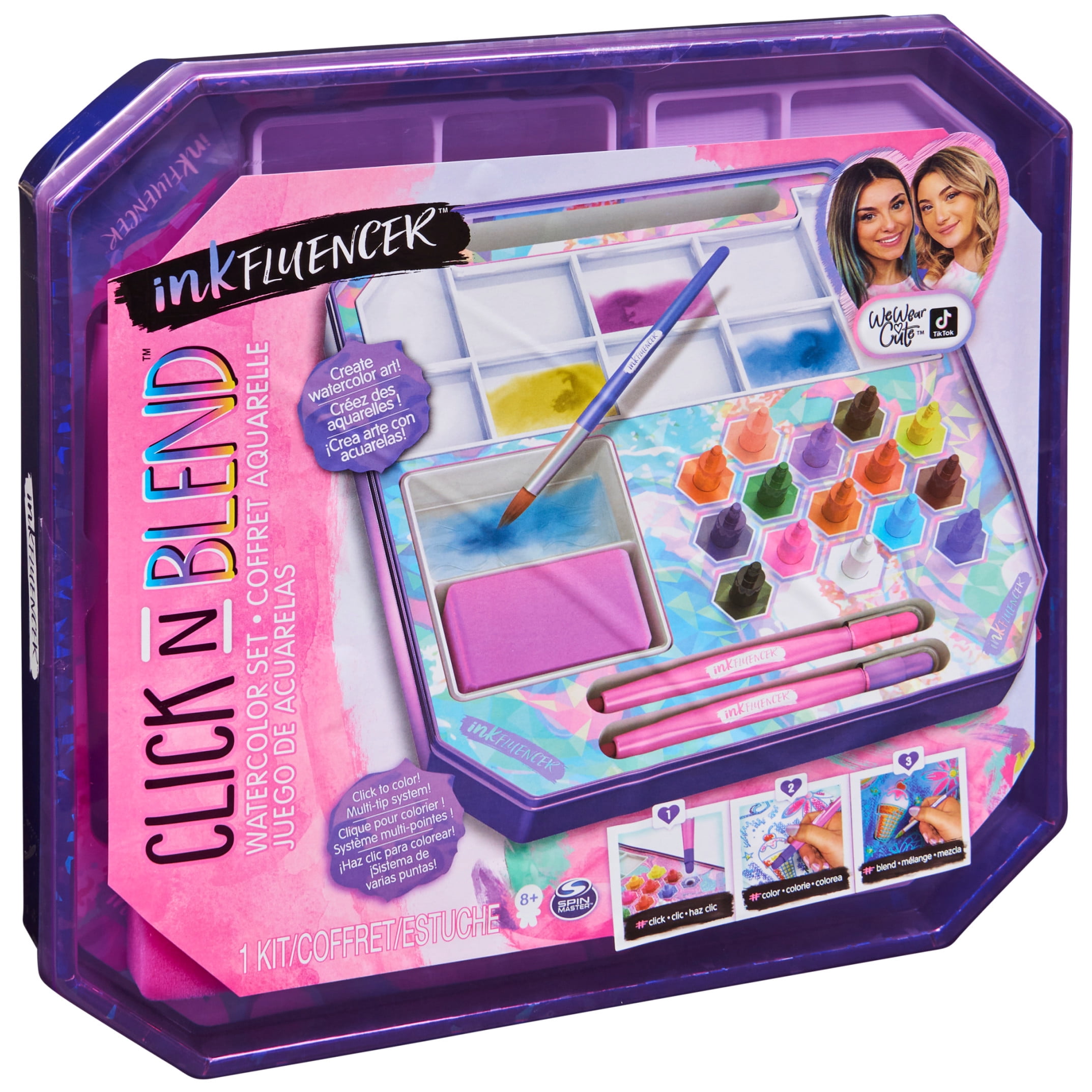 inkFLUENCER We Wear Cute Click N Blend Watercolor Set w/ 15 Color Tips
