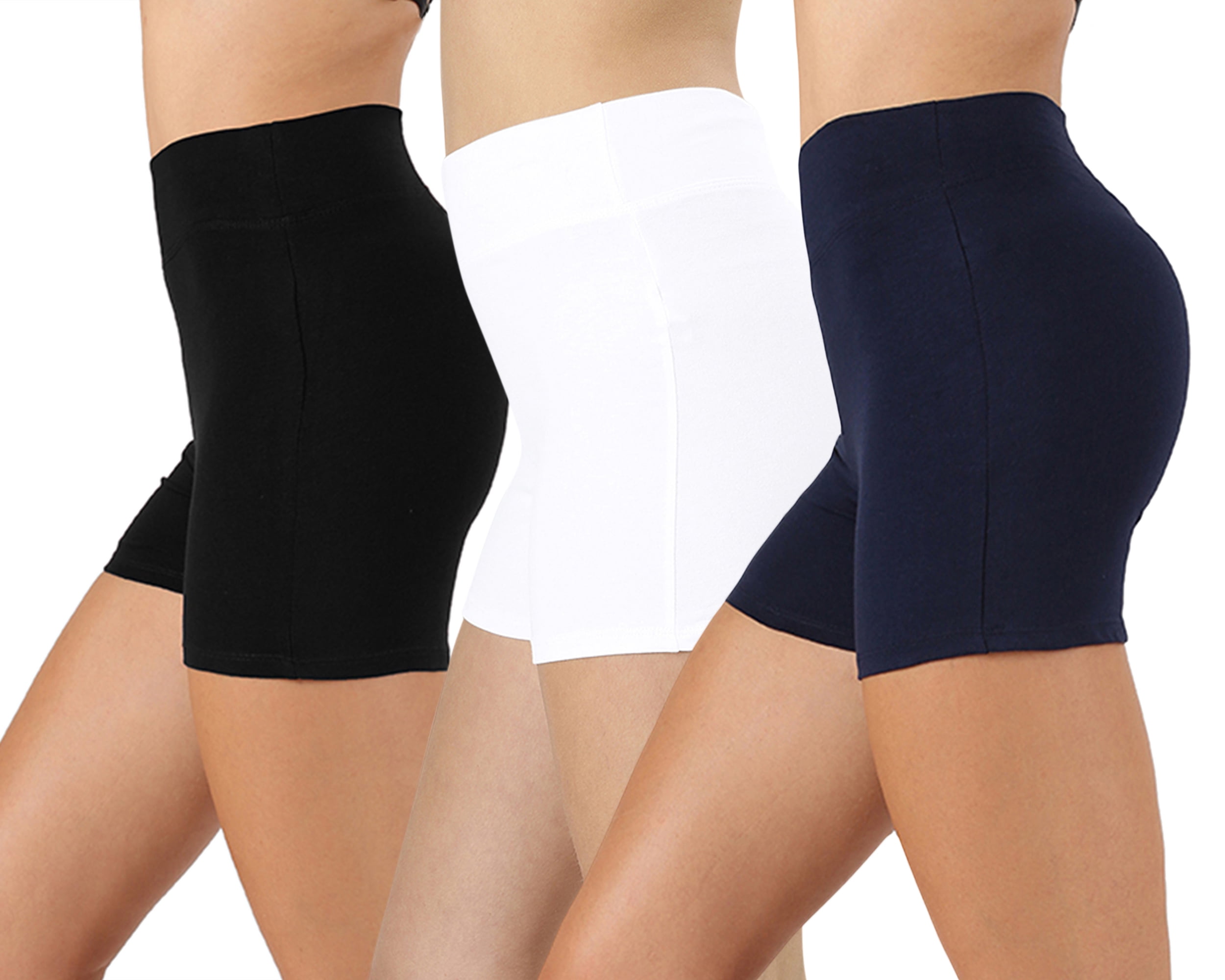 high waisted black cotton shorts