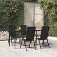 thumbnail image 1 of vidaXL 5 Piece Garden Dining Set Black Poly Rattan, 1 of 5