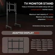 Supllueer Gaming Racing Simulator Cockpit With Black Seat & Monitor Mount Fit Logitech Thrustmaster T248 T300.Excluding electronic devices