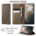 thumbnail image 3 of CaseMe Calf Leather Lining Microfibre Wallet Case for Samsung Galaxy A55 6.5-inch with RFID Blocking,Magnetic Closure,Card Slots,Cash Slot,Kickstand,Shockproof Flip Folio Protective Phone Case,Brown, 3 of 10