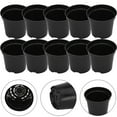 thumbnail image 2 of 10Pcs Black Plastic Plant Pots Multiple Sizes Large Flower Pot Strong Set Of 8, 2 of 4