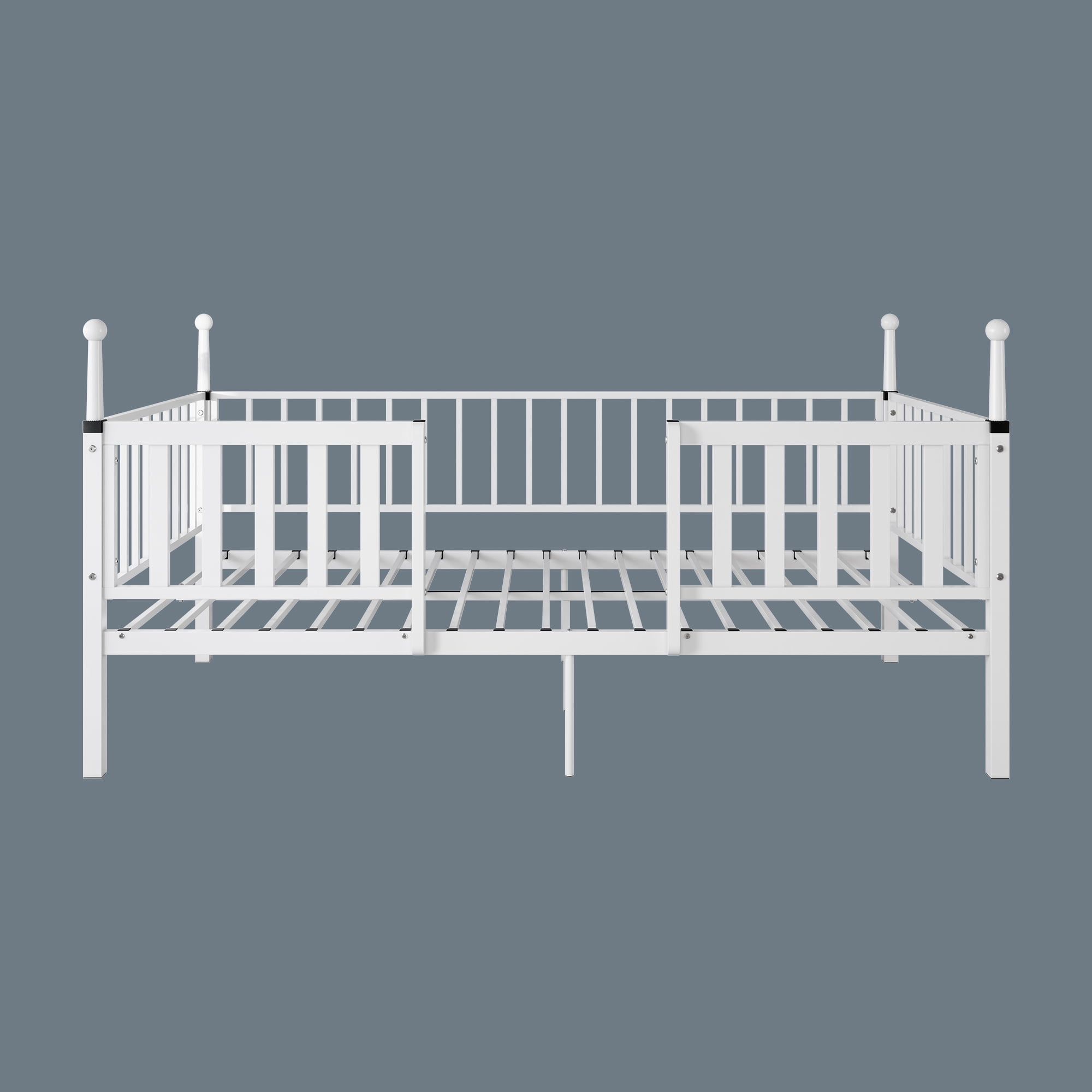 Leumius 11 inch Twin Bed Frame,Heavy Duty Metal Platform,No Box Spring Needed,Easy Assembly,White