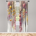 thumbnail image 2 of Ambesonne Spring Curtains, Farmhouse Dreamy Lavenders, Pair of 28"x63", Mustard Dried Rose Pearl, 2 of 2