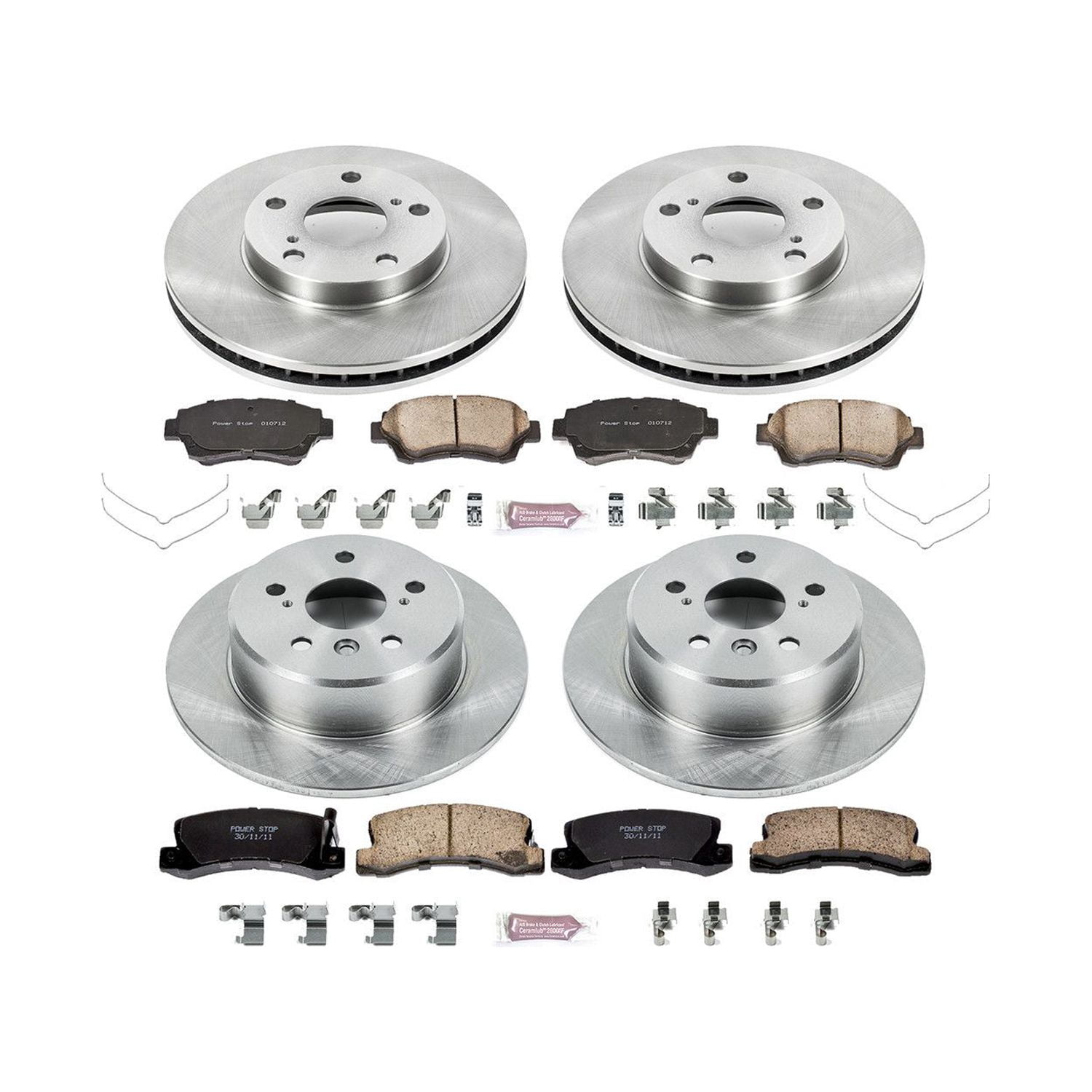 Power Stop Front and Rear Stock Replacement Brake Pad and Rotor Kit KOE2776