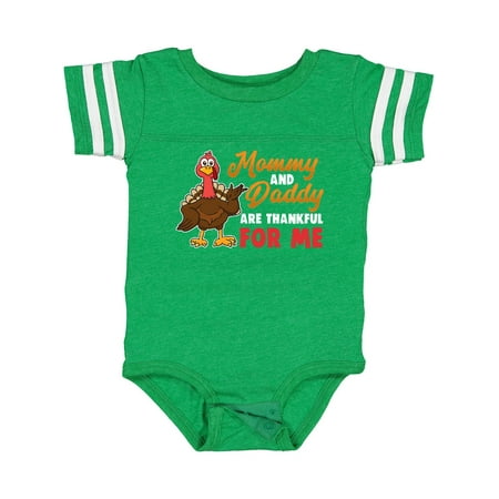 

Inktastic Thanksgiving Mommy Daddy Thankful for Me Gift Baby Boy or Baby Girl Bodysuit
