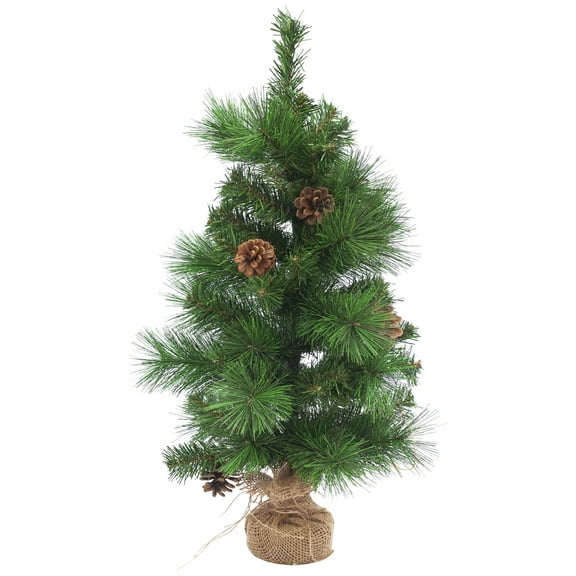 Northlight Mixed Pine and Pine Cones Artificial Christmas Tree in Jute Base - 23.5"