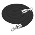 thumbnail image 1 of Unique Bargains 5 Feet Black Velvet Stanchion Rope, Crowd Control Barrier Rope with Snap Hook, Silver, 1 of 6