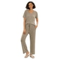 thumbnail image 3 of MINTREUS Women's Ribbed Knit Pajama Set Soft Lounge Set Lightweight Sleepwear Two Piece Matching Outfits Set, 3 of 7