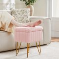 thumbnail image 6 of MCQ Stool Chair with Storage Space,with Non-Slip Feet, for Dressing Room, Bedroom, Pink, 6 of 6