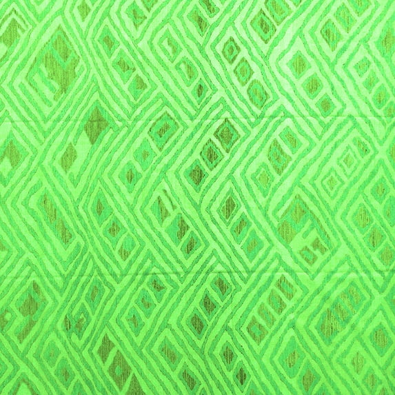 Ahgly Company Indoor Square Abstract Green Modern Area Rugs, 5' Square
