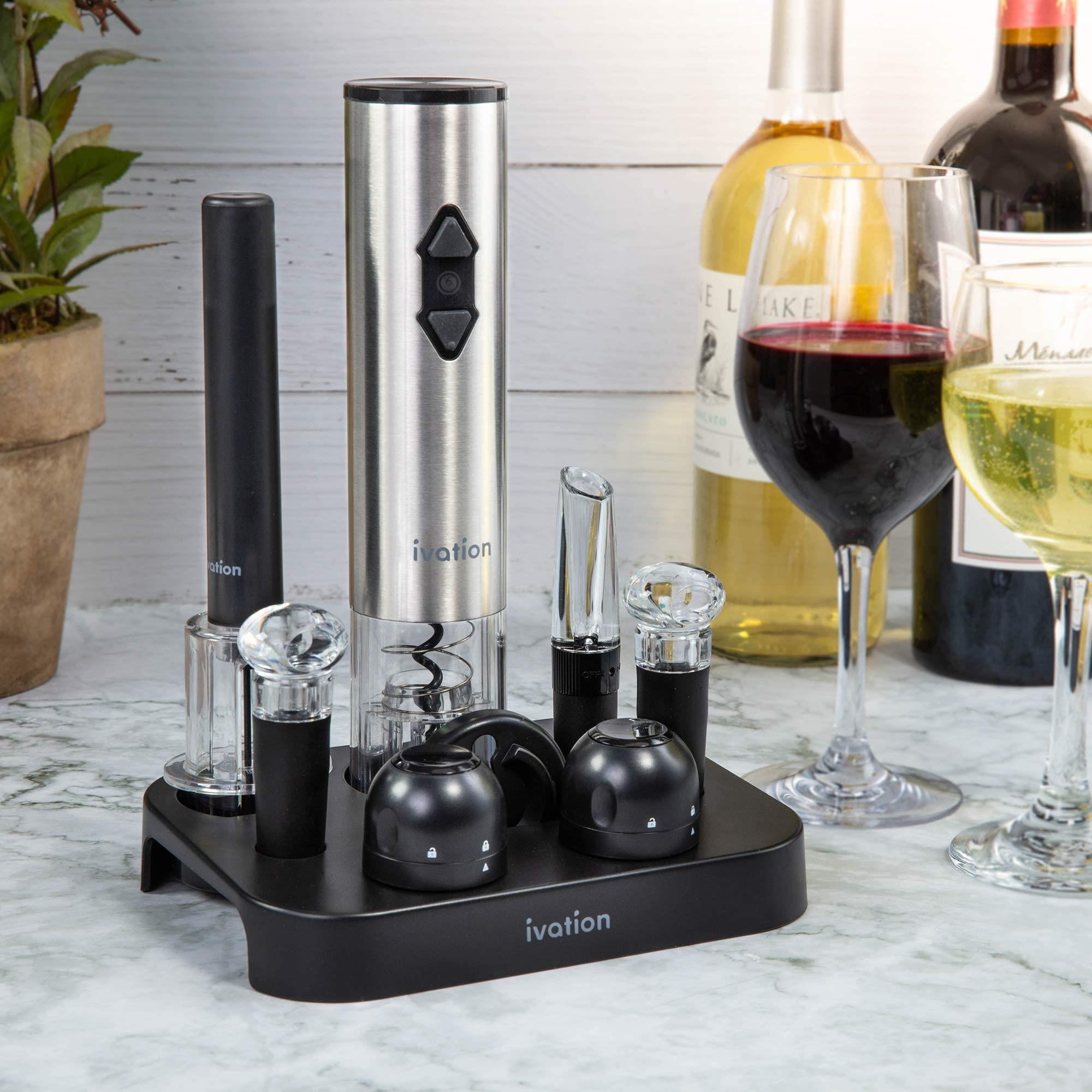 Ivation Wine Gift Set, Electric Corkscrew Wine Opener & Wine Foil