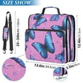 thumbnail image 3 of Zipper Binder 3 Rings Stationery Office Files Daily Organizer File Folder Storage Bag Blue Morpho Butterflies, 3 of 8