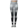 thumbnail image 3 of MKLEKYY Leggings navideños con estampado de copos de nieve para mujer, pantalones de yoga para fitness y deportes., 3 of 4