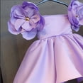 thumbnail image 4 of Generic Kids Toddler Baby Girls Birthday Dress Solid Flower Princess Pageant Dress Party Prom Ball Gown for Catwalk Performance Holiday Party Wedding Christmas（6-7 Years Purple）, 4 of 4