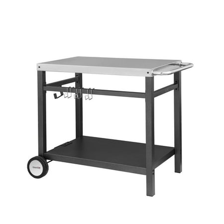 Royal Gourmet Pc3401m Bbq Work Table Double Shelf Dining Cart 34 X Royal Gourmet Pc3401m Bbq Work Table Double Shelf Dining Cart 34 X 20 Stainless Steel Flattop Removable Wrinkle Powder Leg