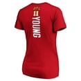 thumbnail image 3 of Women's Trae Young Red Atlanta Hawks Playmaker Name & Number V-Neck T-Shirt, 3 of 3