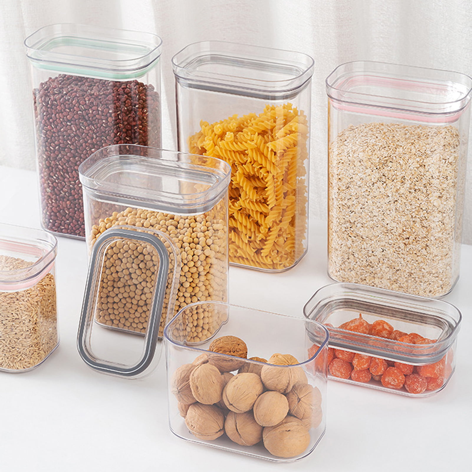 2000ml Grains Container Food Grade Good Sealing Performance Square Dry Food  Storage Container for Kitchen-leaveforme