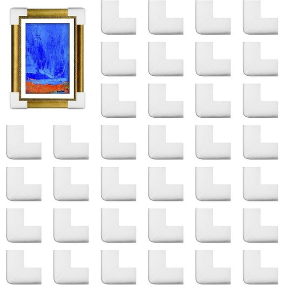 NOGIS 48 Pcs Picture Frame Corner Protectors, Foam Edge Mirror TV Packing Foam Corner Protectors for Shipping Moving Artwork Edge Protection Wrapping
