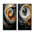 thumbnail image 2 of Designart "Black White Gold Spiral Liquid Magic II" Abstract Spirals Framed Wall Art Set Of 2 - Transitional Gold Framed Wall Art Set Of 2, 2 of 6