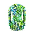 thumbnail image 6 of Xdegoge Women's Rash Guard Swimwear Long Sleeve Zip Front Skirted 2 Piece Bathing Suits Floral Print Raglan Sleeve Modest Water Sports with Padded Cups, 6 of 9