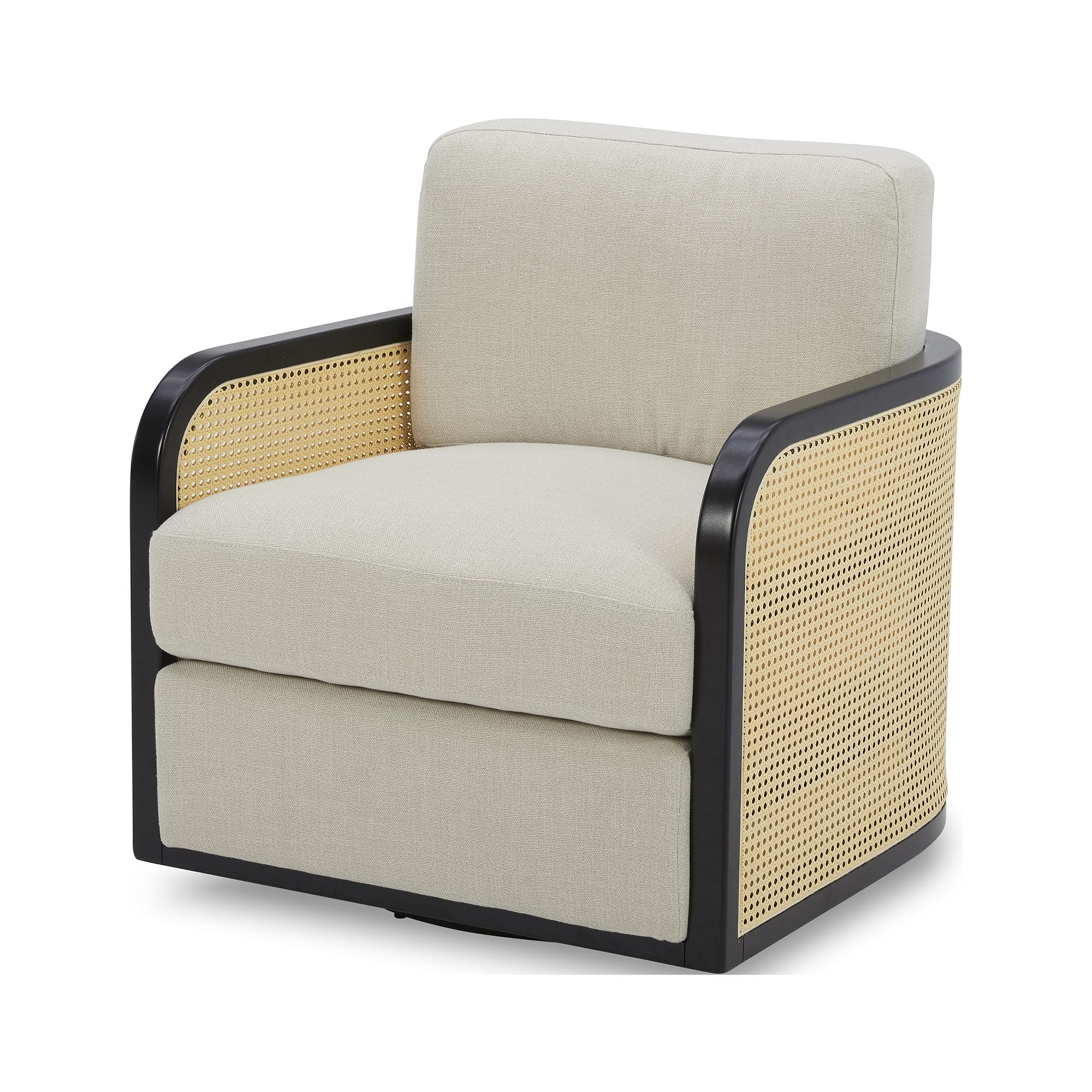 Better Homes & Gardens Springwood Cane Swivel Accent Chair, Charcoal