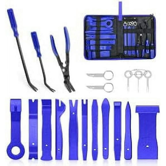 Nilight 19Pcs Auto Trim Removal Tool Set, Nylon Car Trim Panel Radio Audio Stereo Removal Tool Kit, Clip Plier Upholstery Remover Removal Tool Set with Portable Storage Bag