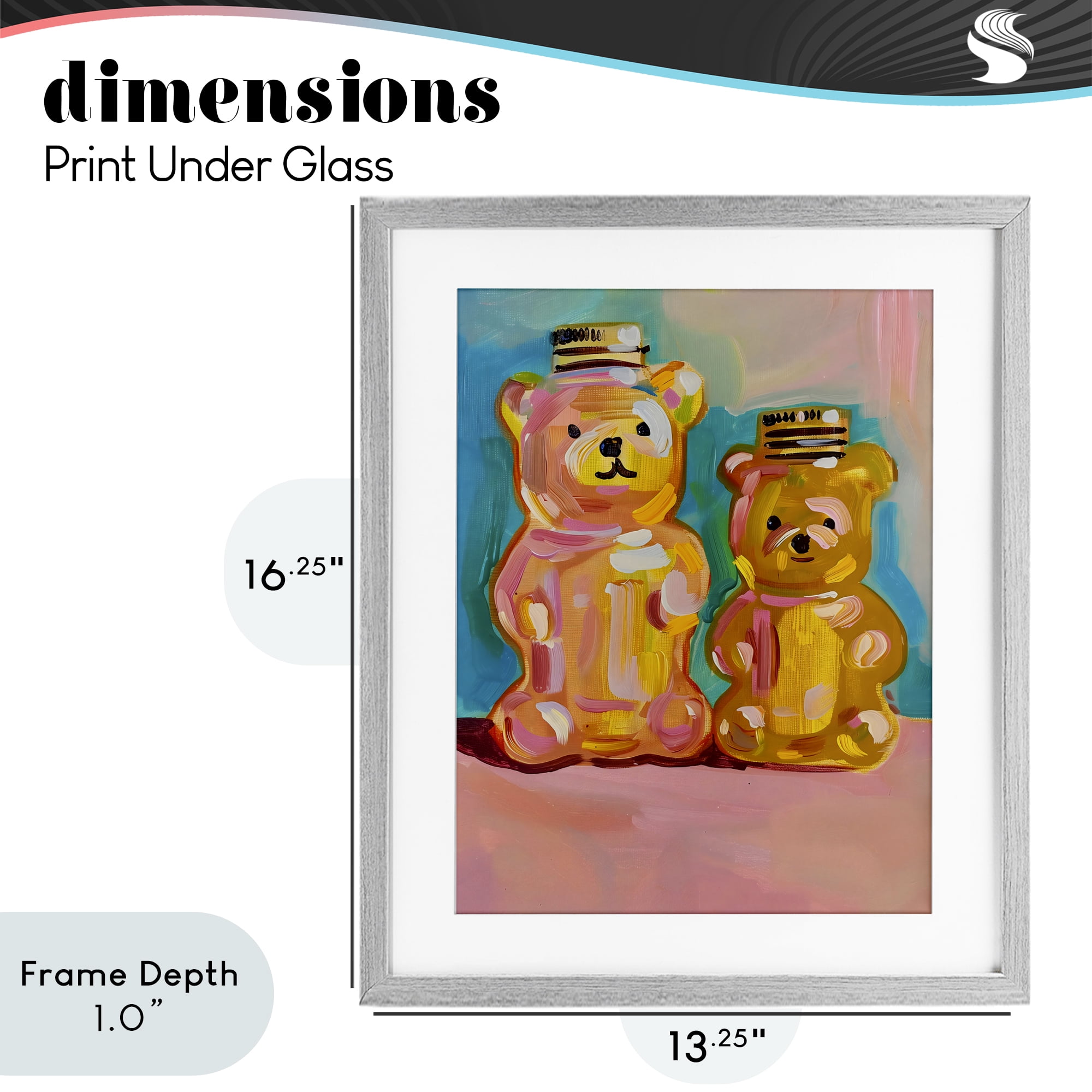 Stupell Industries Joyful Honey Bears Duo Gray Framed Print Under Glass, design by The Prints Vibe