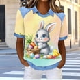 thumbnail image 6 of VKOYWKM Easter Bunny Tops Women Summer Tshirts Cute Rabbit Eggs Graphic Tees Short Sleeve T Shirts Loose Fit Holiday Crew Neck Shirt, 6 of 7