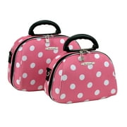 ROCKLAND LUGGAGE 2 PC. COSMETIC SET, PINK DOT