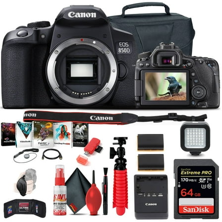 Canon EOS Rebel 850D / T8i DSLR Camera   64GB Memory Card   Case   More (International Version)