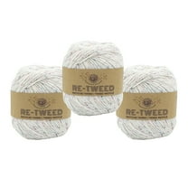 Lion Brand Yarn Re-Tweed Hay 253-098AL Medium Recycled Wool, Recycled Polyester, Recycled Acrylic 3 Pack