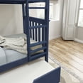 thumbnail image 4 of Plank+Beam Solid Wood Twin over Twin Bunk Bed with Storage Trundle for Adults/Kids, Blue, 4 of 10