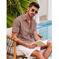thumbnail image 6 of COOFANDY Mens Short Sleeve Cuban Guayabera Shirt Casual Summer Beach Button Down Shirts, 6 of 6