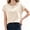 Beige, variant on Womens Boat Neck T-Shirts Cap Sleeve Tops Summer Casual Loose Fit Basic Tees