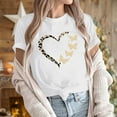 thumbnail image 5 of Valentine's Day Tshirt for Women Short Sleeve Crewneck Heart Graphic Print Pullover Top for Romantic White-4 2XL, 5 of 7
