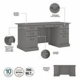 thumbnail image 3 of Pemberly Row Bureau de Direction Moderne avec Tiroirs en Gris Moderne, 3 of 7