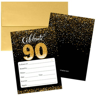 Gold Streamers Party Invitations, New Year's Eve Invitations