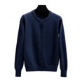 thumbnail image 4 of SGMVNU Cardigan Sweaters for Womens Crew Neck Long Sleeve Lightweight Open Front Sweater 2025 Fall Trendy Knit Tops(Navy, XXL), 4 of 4