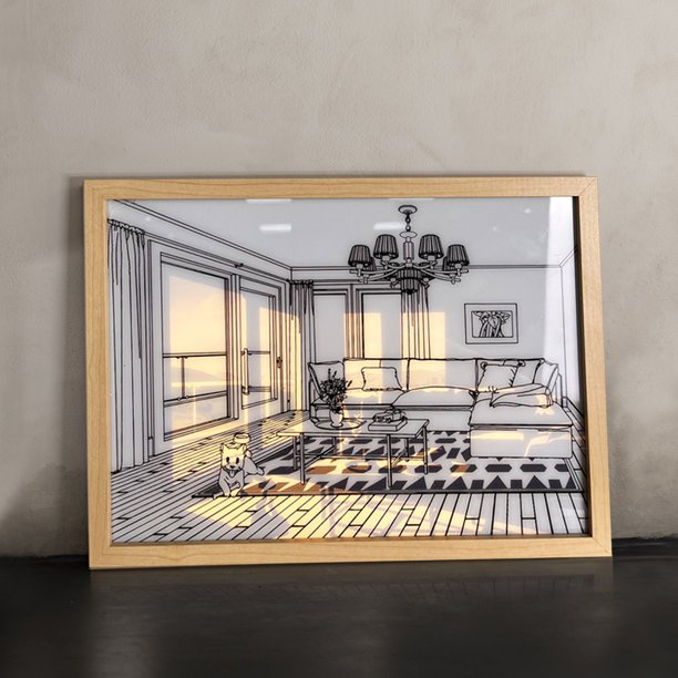 Dibujo Luz de noche Luz LED Pintura Noche Luminoso Decoración Interior Dormitorio Hugtrwg Para estrenar