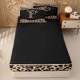 thumbnail image 4 of Erosebridal Leopard Print Letter P Zipper Queen Comforter Set with Fitted Sheet and 2 Pillowcases for Women Girls, Brown Crystal Bowknot Zipper Bedding Set, Black Reversible, 4 Pieces, 4 of 7