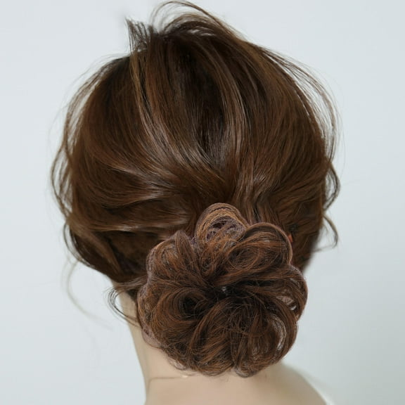 FOMIYES Bun Hair Pieces Light Brown Fluffy Appearance Easy to Use 2Pcs 5.1X5.1X3.1in
