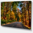 thumbnail image 2 of Route à Travers une Forêt Éclairée d'Automne - Grande Toile d'Art Paysager, 2 of 4