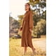 thumbnail image 4 of Vestido PRETTYGARDEN 2025 Midi con Mangas Largas Plisado Marrón Talla S, 4 of 8