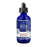 SiPower Silica Vegan Collagen + Fulvic Acid 4oz Glass Bottle, Immune System, Maximum Absorption  Concentrated Formula, Bones, Joints, Ligaments, Skin, Hair, Nails and Digestive System.